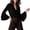 #0203-Black, variant on Womens Blouses Deep V Neck Long Sleeve Double Ruffle Trim Dual Flare Cuff Solid Chiffon Pullover Blouse Loose Fit Elegant Party Office Womens Tops