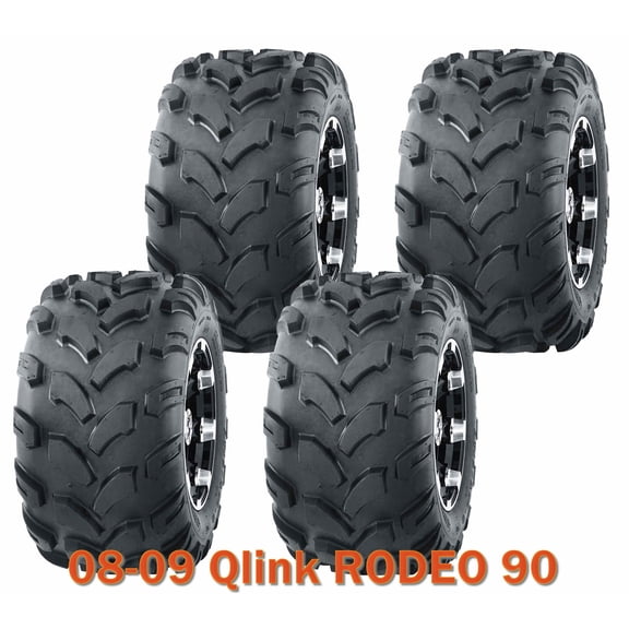 Set 4 WANDA ATV Tires 19x7-8 & 19X9.5-8 4PR fit for 08-09 Qlink RODEO 90