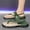 Army Green, variant on Double Parallel Braided Strap Split Toe Sandals Diamond Grid Massage Insole Shock-Absorbing EVA Outsole Footwear