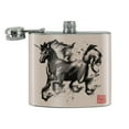thumbnail image 2 of Unicorn Traditional Chinese Ink Painting Stainless Steel 5oz Hip Drink Kidney Flask, 2 of 3