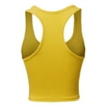 thumbnail image 3 of A2Y Women's Basic Cotton Casual Scoop Neck Cropped Racerback Tank Tops Yellow L, 3 of 5