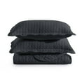 thumbnail image 4 of Imperial Rooms Quilt Set Chevron Pattern Soft Microfiber Reversible Lightweight Bedspread 2 Shams Charcoal King, 4 of 10