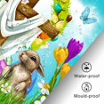thumbnail image 4 of 72" x 72" Easter Shower Curtain He is Risen The Cross On Spring Easter Bathroom Set Easter Cute Bunny Home Bath Bathtub Decor Durable Fabric Machine Washable with 12 Hooks, 4 of 5