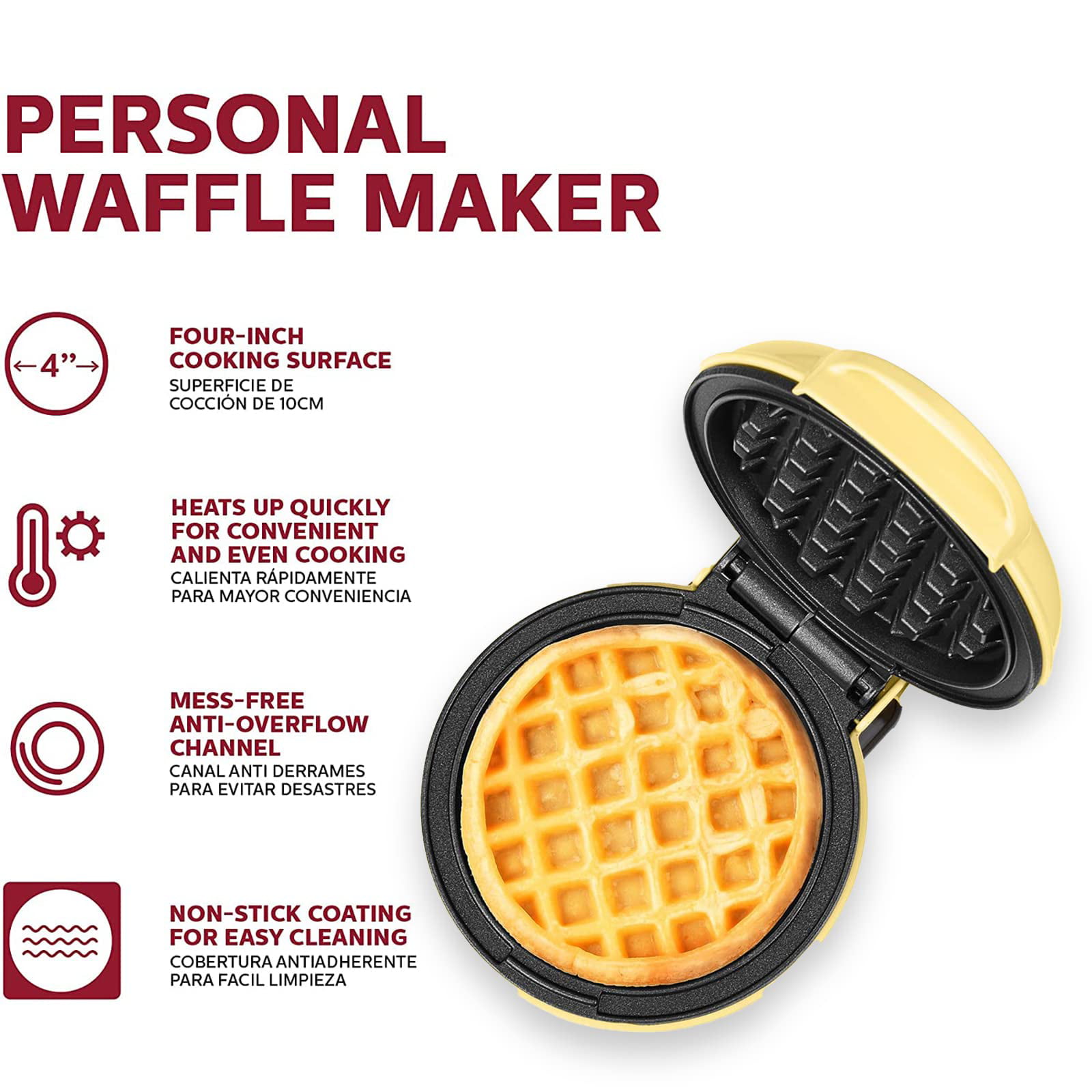  Candora Mini Waffle Maker Machine for Individual