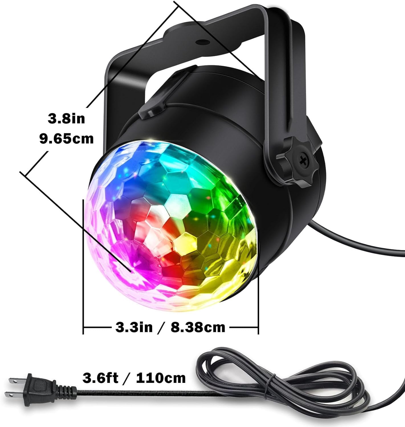 3-Pack Disco Ball Party Lights Sound Activated with Remote Control, 12 Modes Strobe Stage DJ Lights for  Room Karaoke Dance Party Supplies Birthday Party Decorations White Elephant Gifts