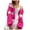 Hot Pink, variant on UJNDER Cardigan Sweater for Women Long Sleeve Front Open Short Floral Knitted 90s College Purple S