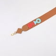 thumbnail image 5 of Correa de hombro de lana Attelage de 2" hecha a mano y personalizada de algodón con cuero Epsom dorado / dorado / rosa México / azul Frida, 5 of 5