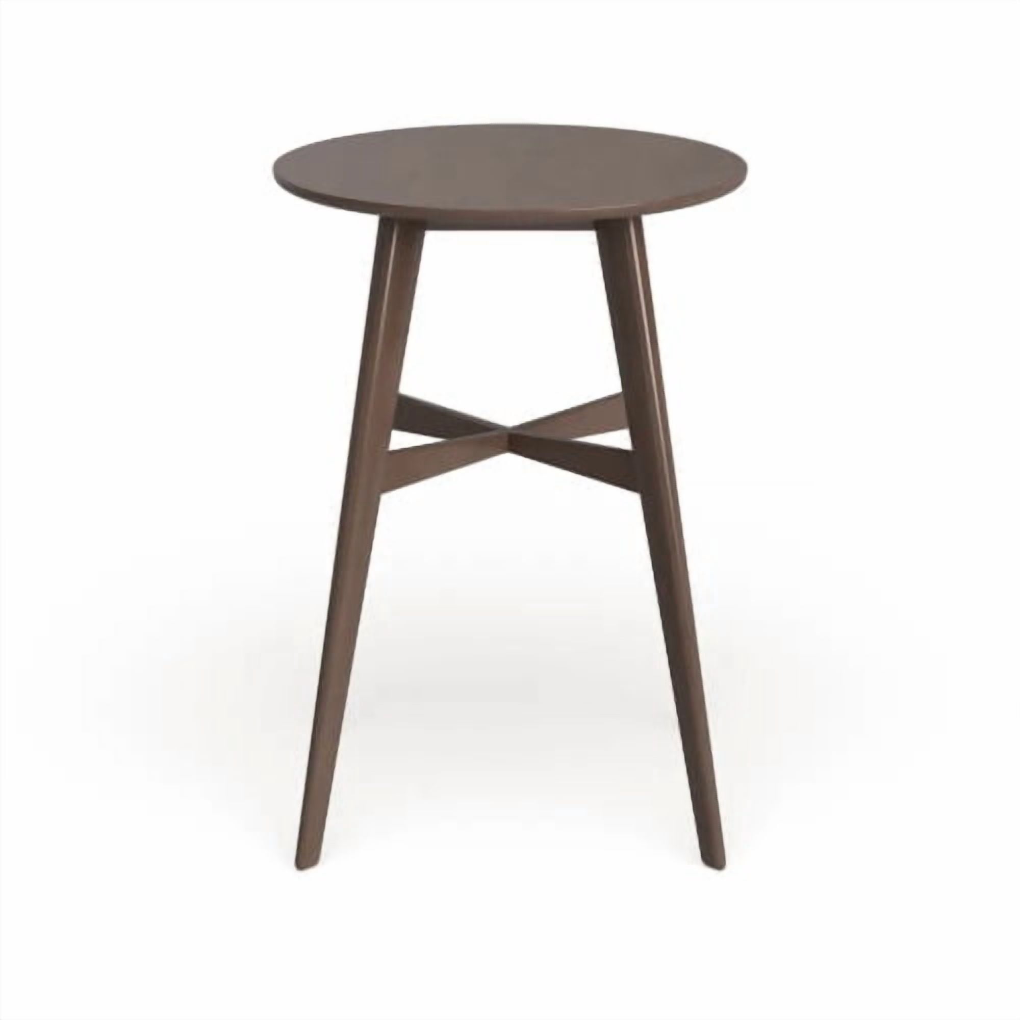 Bar Table 42 Inch High Round with Rubberwood Legs, Bar Height Dining Table and Counter Table for Kitchen Home Bar, Natural Walnut