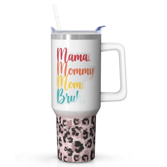 Personalized Gift for Mom Idea - 40 Oz Stainless Steel Tumbler with Straw for Mama, Insulated Cup, Mothers Day Birthday Christmas Present from Daughter
