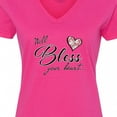 thumbnail image 4 of Inktastic Well Bless Your Heart with Floral Print Women's V-Neck T-Shirt, 4 of 5