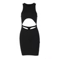 thumbnail image 1 of VISgogo Vestido Ajustado de Verano para Mujer, Color Sólido Ahuecado Cuello Redondo Sin Mangas Espalda Abierta de Una Pieza para Damas, Negro VISgogo  moda, 1 of 8