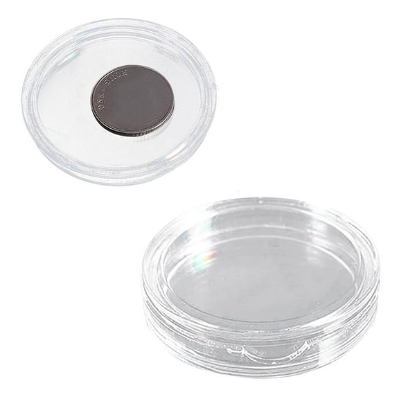 Goowood Coin Holder 20mm Clear Plastic Coin Capsules Storage Box Case for Coin Collection Supplies and Commemorative Coin Protectors