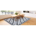 thumbnail image 4 of FairOnly 5'x7'Modern Checkered Machine Washable Area Rug Ultra Thin Low Pile Pet Friendly Non Slip Rug for Kitchen Bedroom Contemporary Home Decor,Black Grey, 4 of 5
