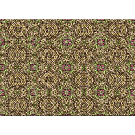 Ahgly Company Machine Washable Indoor Rectangle Transitional Red Brown Area Rugs, 8' x 10'
