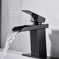 thumbnail image 3 of BWE Bronze Bathroom Faucet Waterfall For Sink 1 Hole Farmhouse Oil Rubbed Bronze Vanity Sink One Handle Bath Restroom Faucets Deck Mount Lavatory Rustic Mixer Tap Centerset With Supply Hose Lead Free, 3 of 10