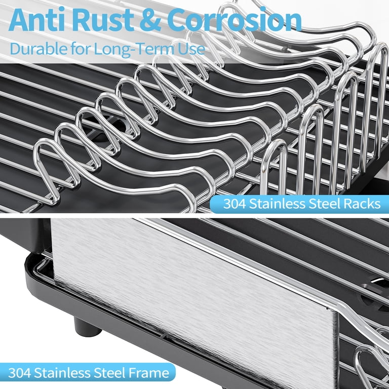 KINGRACK 304 Stainless Steel Dish Drying Rack, Black photo 6