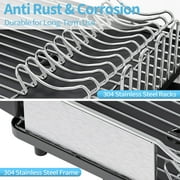 KK KINGRACK Dish Drying Rack, Large Capacity 304 Stainless Steel Dish Rack for Kitchen, Black
