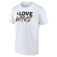 thumbnail image 2 of Men's White Los Angeles Dodgers Love Wins T-Shirt, 2 of 3