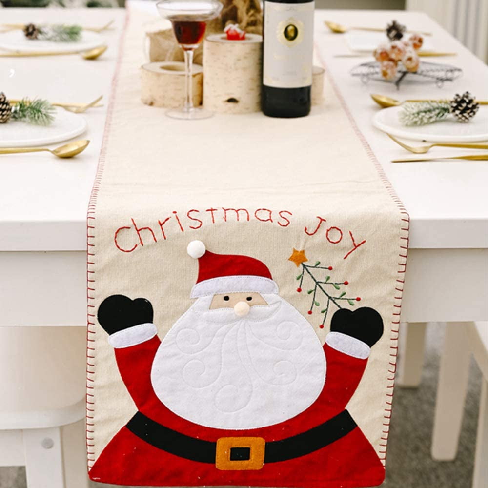 Enmolove Christmas Table Runners,Santa Table Runner for Christmas,Daily Decoration 70.86x13.78, Santa