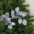 thumbnail image 2 of Northlight Glittered Metallic Leaves Artificial Christmas Spray - 29.5" - Silver, 2 of 3