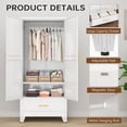 thumbnail image 4 of 70.87" Metal Armoire Wardrobe Closet Storage Cabinet with Hanging Rod And 1 Drawer, 4 of 8