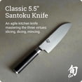 thumbnail image 2 of Shun Classic 5.5-Inch Santoku Knife, VG-MAX Core with Damascus Stainless Steel Cladding, Pakkawood Handle, 2 of 7