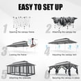 thumbnail image 3 of HOTEEL Pop Up Gazebo Patio Outdoor Canopy Tent with Netting, Vented Top, Adjustable Height and 240 sq ft of Shade for Garden, Party, Backyard, Gray, 3 of 9