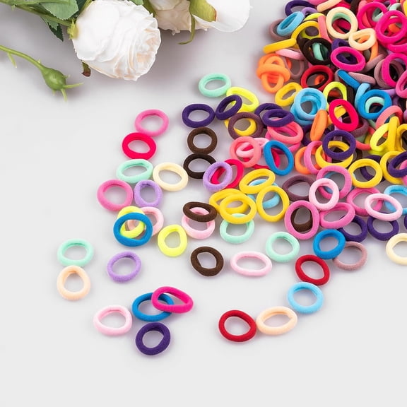 Multicolor Cotton Hair Ties, No Crease Finger Ponytail Holders