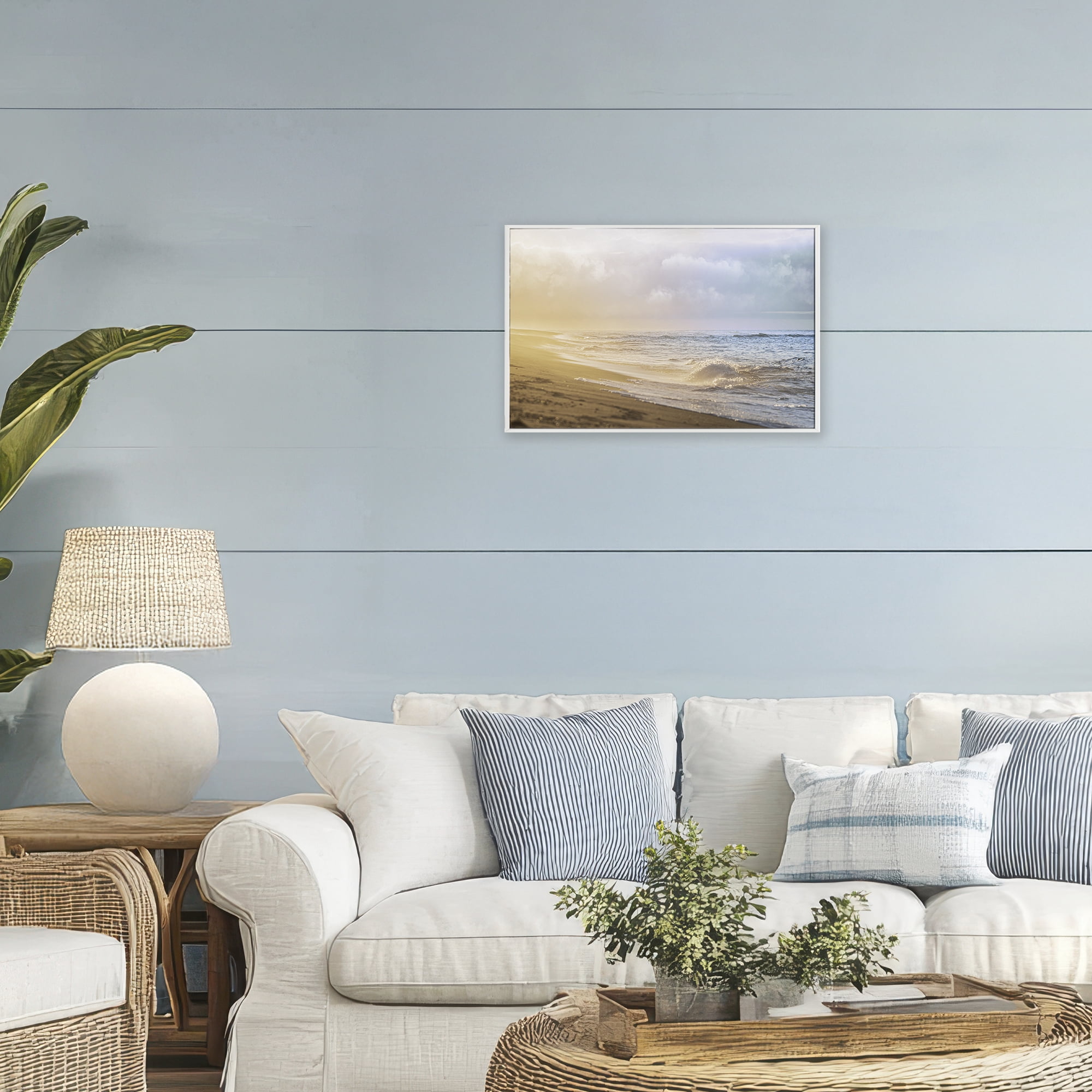Stupell Industries Gentle Seaside Breeze White Framed Giclee Art, design by Marcus Prime
