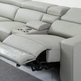 thumbnail image 5 of LOTUS Light Grey Top Grain Leather Sectional -122" with Power Recliners, Manual Headrest, and Storage Console, 5 of 9