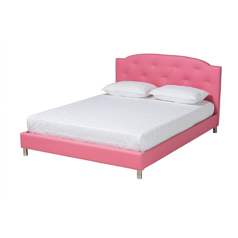 Baxton Studio Canterbury Pink Leather Contemporary Full-Size Bed Baxton Studio Canterbury Pink Leather Contemporary Full-Size Bed