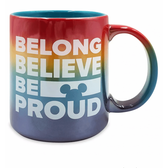 Disney Belong Believe Be Proud Love Ceramic Coffee Mug New