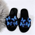 thumbnail image 7 of uublik Womens Fuzzy Slippers Indoor Home Slippers House Slippers Open-Toe Breathable Winter Indoor Slippers, Black, 7 of 7