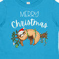 thumbnail image 4 of Inktastic Merry Christmas Cute Sloth with Santa Hat and Lights Boys or Girls Toddler T-Shirt, 4 of 5