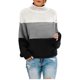 thumbnail image 2 of Suéter de cuello redondo de invierno para mujer, tejido a juego con colores, cuello redondo, suelto, informal, tops, suéter para mujer, 2 of 5