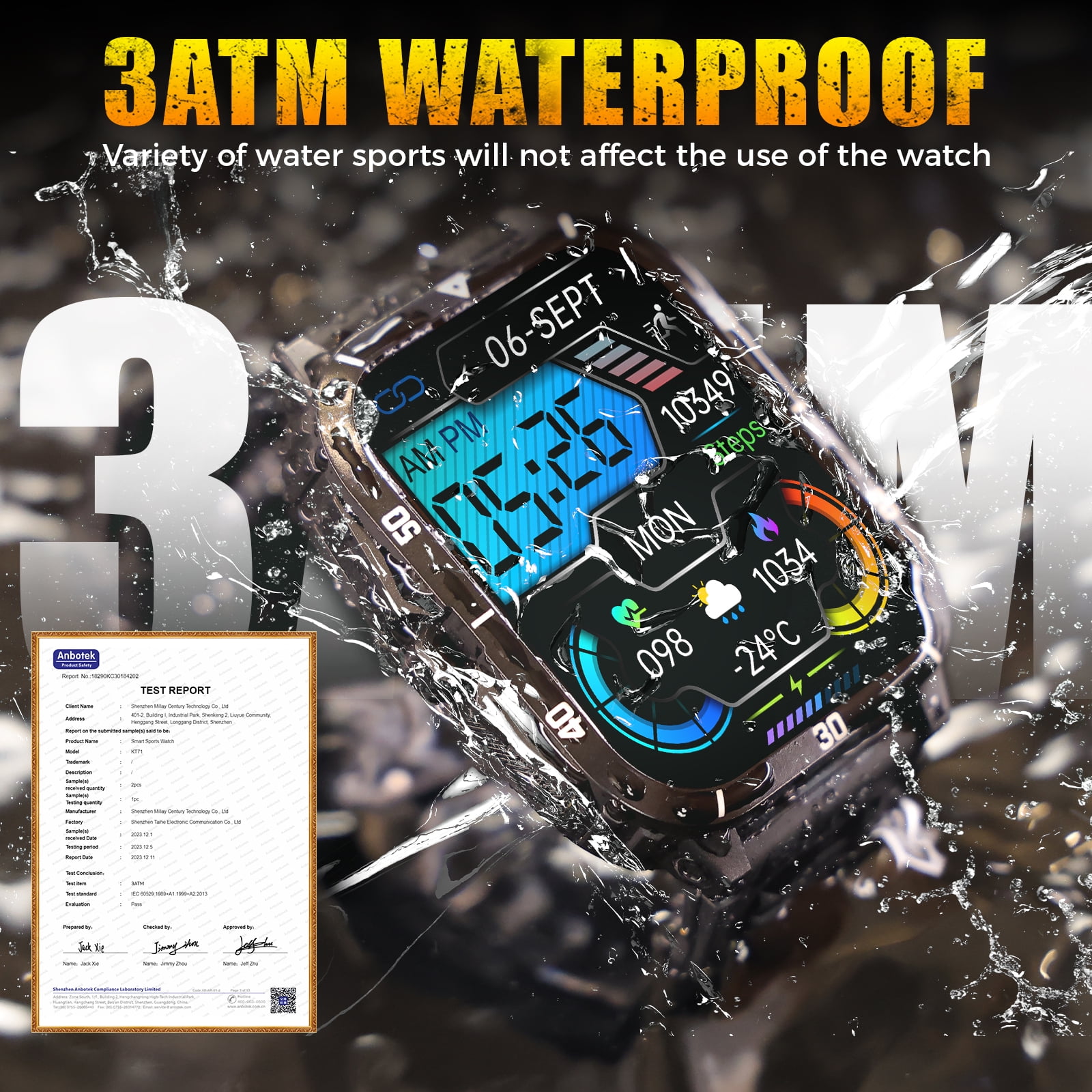 XAXRE Smart Watches for Men (Make/Answer Calls), 3ATM Waterproof Sport Rugged Watch, 1.96" HD Screen 100+ Sports Modes Fitness Tracker, for Android iPhone