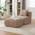 thumbnail image 5 of CQSXDA Boneless Deep Seat Accent Chair With Ottoman Set Comfortable Lounger And Footstool For Bedroom Or Dorms，taupe, 5 of 9