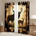 thumbnail image 2 of Feelyou Rustic Farmhouse Moose Curtains Pack of 2 (42x84 Each), Deer Elk Wildlife Curtains Blackout, Woodland Animal Hunting Bedroom Curtains, Black Out Curtains Decor, 2 of 6