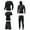 02#Dark Gray, variant on 5Pcs Outfit Set for Men's Compression Pants Shirt Top Long Sleeve Jacket Athletic Sets Gym Clothing Male Workout