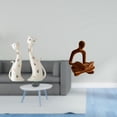 thumbnail image 2 of Figurita de pareja de gatos, estatua abstracta de animal pensador, regalo de boda, repisa de comedor, pieza de colección, artesanía para mesa, adorno,, 2 of 8