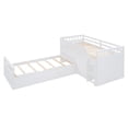 thumbnail image 4 of L-Shaped Space-Saving Solid and Stable Twin Loft and Twin Platform Bed with 7 Drawers and Full Guardrails (White), 4 of 16