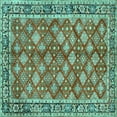 thumbnail image 1 of Ahgly Company Machine Washable Indoor Square Persian Turquoise Blue Traditional Area Rugs, 5' Square, 1 of 4