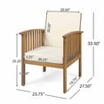 thumbnail image 4 of Acacia Wood Outdoor Club Chair with Cushions and Rope Arms, 4 of 7