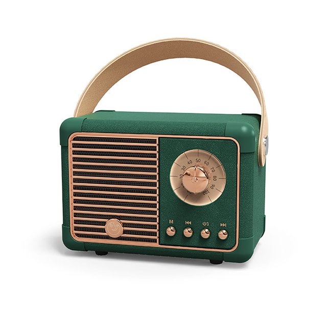 Haut-parleur Bluetooth-compatible Rétro Mains Libres Appel Cadeau Mini Subwoofer Sans Fil Portable Radio FM pour Extérieur