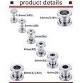 thumbnail image 3 of Screw Fit Ear Gauges Kit Surgical Steel Tunnel Expander Earrings Earlobe Plugs Stretching Body Piercing Jewelry Set for Women Men 14G-00G 8 Pairs, 3 of 7