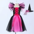 thumbnail image 2 of MUXiin Enchanting Witch Halloween For Girls Elegant Black Gown And Hat Fancy Tutu Dress Up Party Outfit Halloween Dresses Kids for 6, 2 of 6