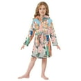 thumbnail image 6 of FORMRS Niños Bathrobe Unisex Hooded Robe Soft Plush Pajamas Sleepwear, Size 2-3T, Art City, 6 of 7