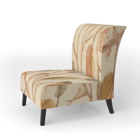 Designart "Copper Branches Composition" Upholstered Lake House Accent Chair - Arm Chair