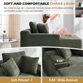 thumbnail image 4 of Leumius 67'' Oversized Chaise Lounge Chair Indoor,Cloud Plush Velvet Upholstered Deep Seat Sofa Bed with Back Cushion & Pillows,Cozy Sleeper Sofa Couch for Living Room, No Assembly Required,Green, 4 of 5