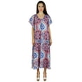 thumbnail image 7 of Bimba Women Long Printed Maxi Kaftan Cotton Night Wear Caftan Gown Coverup, 7 of 7